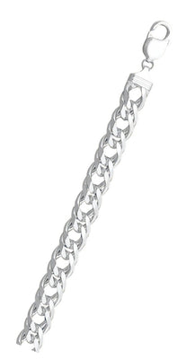Sterling Silver Rombo 200-10mm Double Link Chain with Lobster Clasp