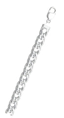 Sterling Silver Rombo 200-10mm Double Link Chain with Lobster Clasp