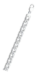 Sterling Silver Rombo 180-9.5mm Double Link Chain with Lobster Clasp