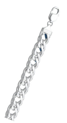 Sterling Silver Rombo 300-16.2mm Double Link Chain with Lobster Clasp