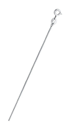 Sterling Silver Rhodium Plated 0.65mm Box Chain