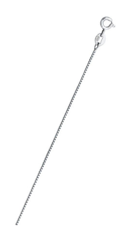 Sterling Silver Rhodium Plated 0.65mm Box Chain