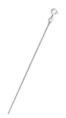 Sterling Silver Rhodium Plated 0.65mm Box Chain