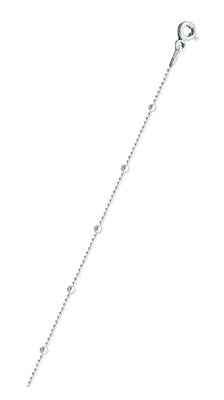 Italian Sterling Silver 100-1mm Diamond Cut Bead Chain With Balls with Spring Clasp Closure
