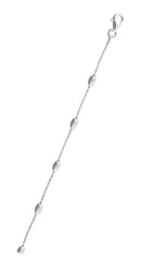 Italian Sterling Silver 030-1.1mm  Chain With Beads with Spring Clasp Closure