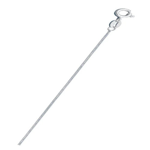 Sterling Silver 025-0.8mm Baby Curb Link Chain with Spring Clasp Closure