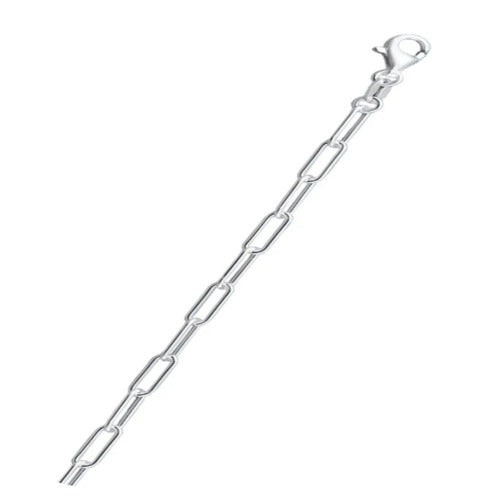 Sterling Silver Round Wire Paperclip 100 Chain