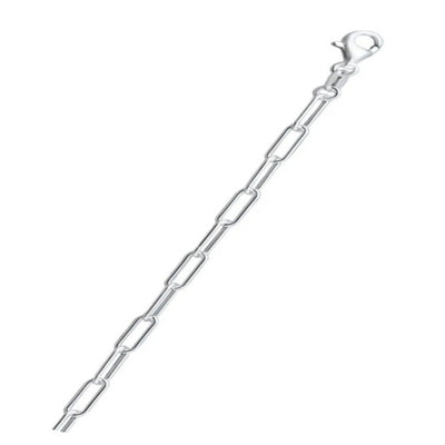 Sterling Silver Round Wire Paperclip 100 Chain