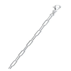 Sterling Silver Round Wire Paperclip 100 Chain