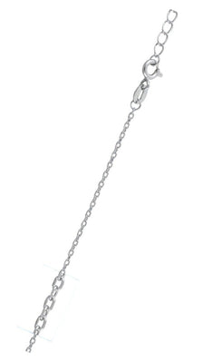 Sterling Silver Rhodium Plated 035-1.4mm Cable Chain With Extension