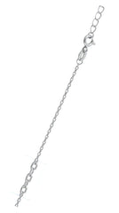 Sterling Silver Rhodium Plated 035-1.4mm Cable Chain With Extension