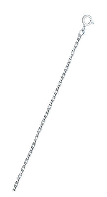 Sterling Silver Rhodium Plated 035-1.4mm Cable Chain with Spring Clasp Closure