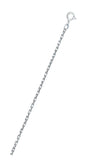 Sterling Silver Rhodium Plated 035-1.4mm Cable Chain with Spring Clasp Closure