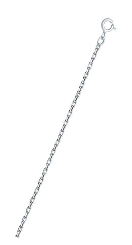 Sterling Silver Rhodium Plated 035-1.4mm Cable Chain with Spring Clasp Closure
