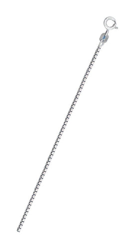 Sterling Silver Rhodium Plated Box Chain