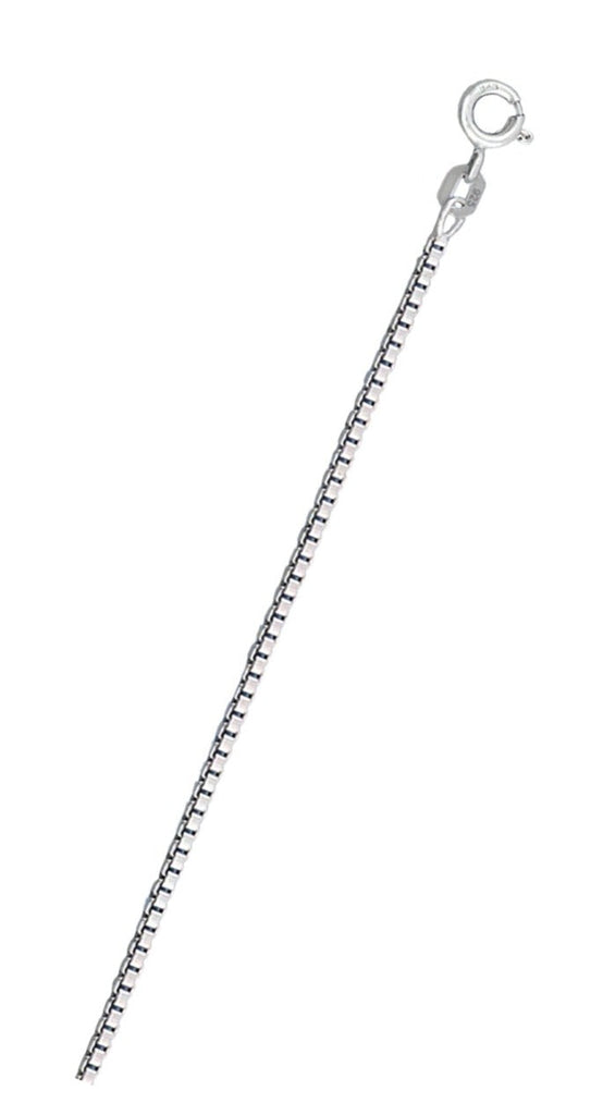 Sterling Silver Rhodium Plated Box Chain