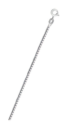 Sterling Silver Rhodium Plated Box Chain