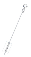 Sterling Silver 025-1.8mm Shiny Cable Chain with Spring Clasp Closure