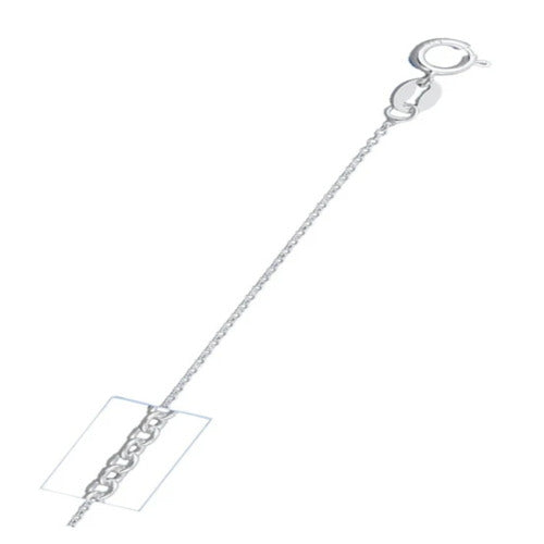 Sterling Silver 025-0.8mm Shiny Cable Chain with Spring Clasp Closure
