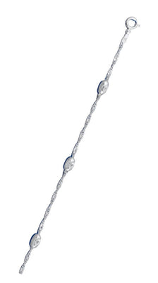Italian Sterling Silver 030-1.6mm With Beads Chain with Spring Clasp Closure