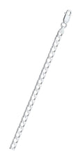 Load image into Gallery viewer, Italian Sterling Silver Square Curb 150-4.4mm Chain with Lobster Clasp Closure