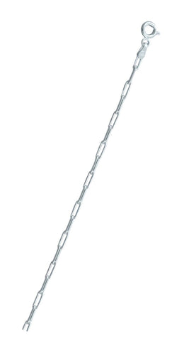Italian Sterling Silver Flat Edge Paperclip 080-2.3mm Chain with Spring Clasp Closure