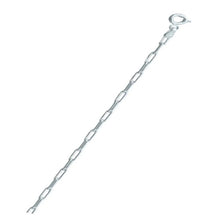Load image into Gallery viewer, Italian Sterling Silver Flat Edge Paperclip 080-2.3mm Chain with Spring Clasp Closure