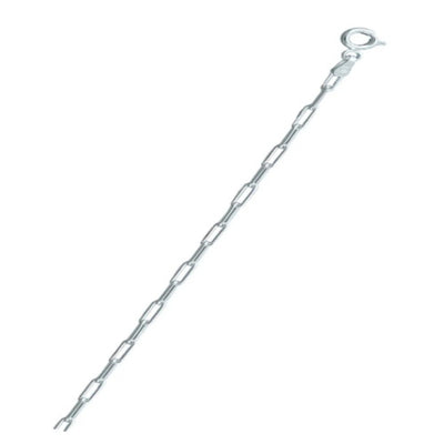 Italian Sterling Silver Flat Edge Paperclip 080-2.3mm Chain with Spring Clasp Closure