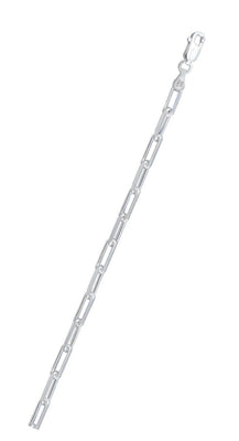 Italian Sterling Silver Flat Edge Paperclip 120 Chain
