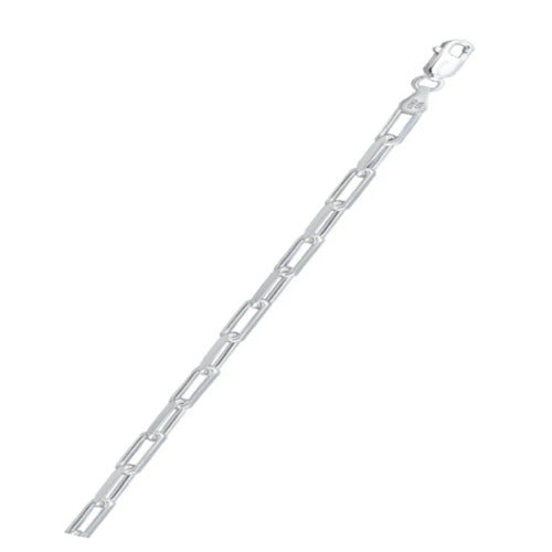 Italian Sterling Silver Flat Edge Paperclip 120 Chain