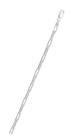 Italian Sterling Silver Flat Edge Paperclip 100 Chain