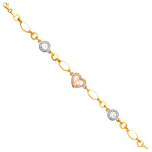 Load image into Gallery viewer, 14K Tricolor 15Years CZ Bracelet