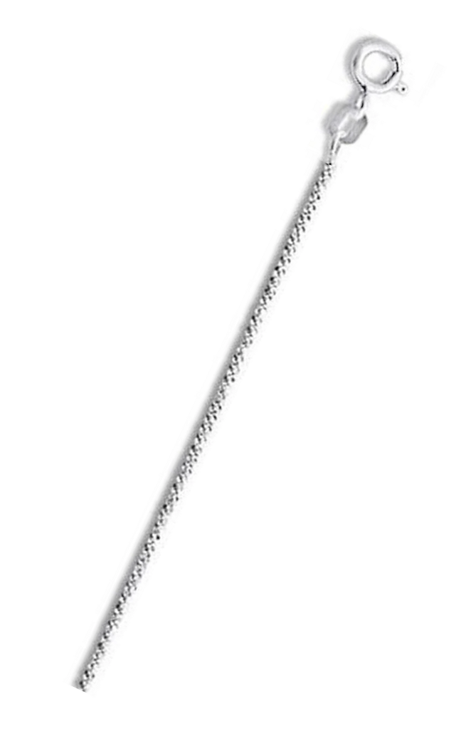 Sterling Silver Solid Crisscross Chain 025 1.4mm with Spring Clasp
