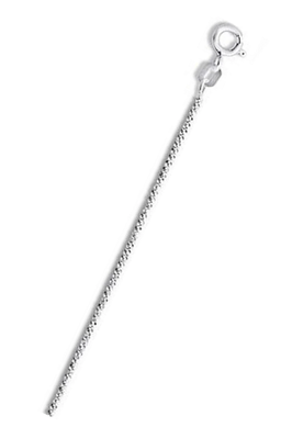 Sterling Silver Solid Crisscross Chain 025 1.4mm with Spring Clasp