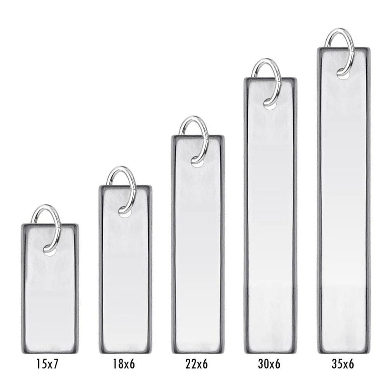 Sterling Silver High Polished Engravable Drop Bar Charm Pendant