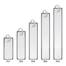 Load image into Gallery viewer, Sterling Silver High Polished Engravable Drop Bar Charm Pendant