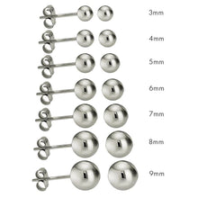 Load image into Gallery viewer, Sterling Silver Rhodium Plated Round Ball Earrings