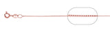 Italian Sterling Silver Rose Gold Plated 019-1mm Box Chain with Spring Clasp closure
