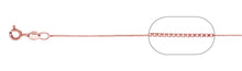 Load image into Gallery viewer, Italian Sterling Silver Rose Gold Plated 015-0.8mm Box Chain with Spring Clasp closure