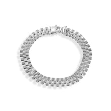 Load image into Gallery viewer, Sterling Silver Rhodium Plated Watch Band Style 9.1mm Bracelet