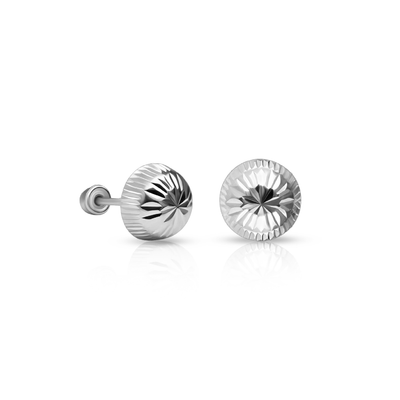 SilaDore Sterling Silver Rhodium Plated Mushroom Screw Back Earring