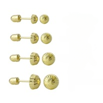 Sterling Silver Gold Plated Mushroom Screw Back Earring
