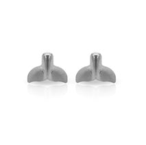 Sterling Silver Rhodium Plated Whale Tail Screw Back Earring
