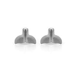 SilaDore Sterling Silver Rhodium Plated Whale Tail Screw Back Earring