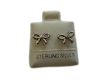 Load image into Gallery viewer, SilaDore Sterling Silver Rhodium Plated Bow Screw Back Earring