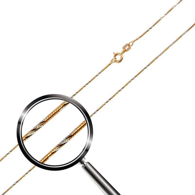 Italian Sterling Silver Rose Gold Plated Diamond Cut Round Slash Snake Chain 020-0.86 mm with Spring Clasp Closure