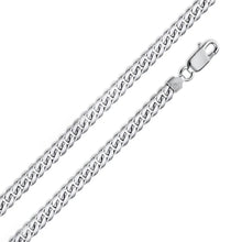 Load image into Gallery viewer, Italian Sterling Silver Rhodium Plated Miami Curb Chain 200-7 mm with Lobster Clasp Closure