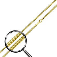 Load image into Gallery viewer, Sterling Silver Gold Plated 2.2mm Franco Chain