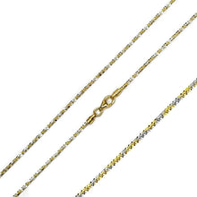 Load image into Gallery viewer, Italian Sterling Silver Gold Plated Diamond Twisted 2 Toned Roc Chain 030-1.7 MM with Lobster Clasp Closure