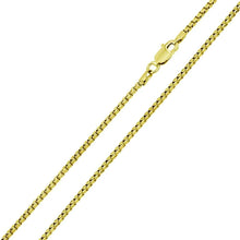 Load image into Gallery viewer, Sterling Silver Yellow Gold-Plated Round Box 015-.9mm Chain with Spring Clasp